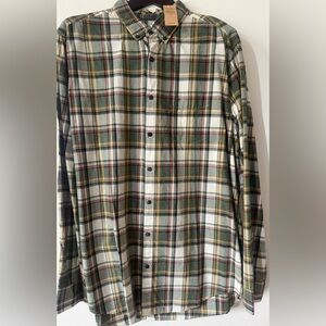 American Eagle Outfitters Men's Long Sleeve Green Multicolor Plaid Shirt XLT NWT